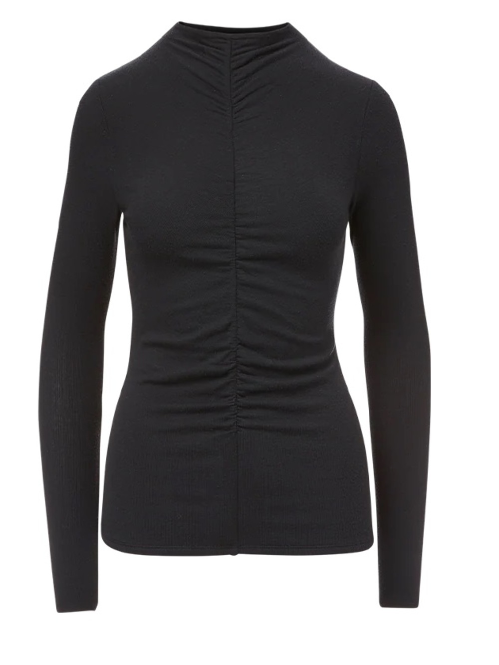 Veronica Beard Theresa Ruched Turtleneck (Black - Small)